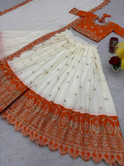 Tapi 290 - semi bridal lahenga choli with beautiful colour combination