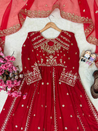 Raksha Bandhan Special Anarkali Gown | Soft Faux Georgette | Sequins & Zari Embroidery | 3 Colors