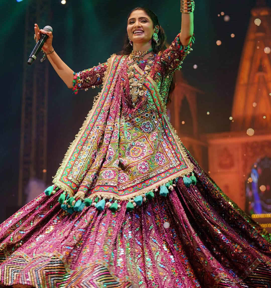 Navratri Special Muslin Cotton Lehenga Choli with Real Mirror Work - ALC 110