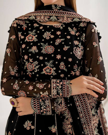 Designer Sequins & Zari Embroidered Anarkali Gown with Sharara Set - LC 1340