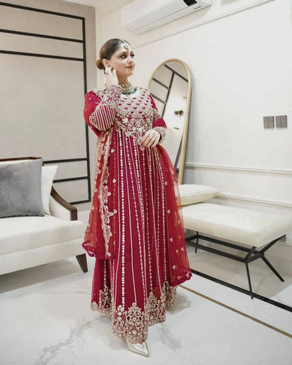 Designer Embroidered Anarkali Gown with Sequin Work - LC 1198