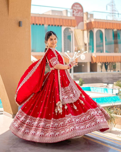Party Wear semi bridal Lehenga Choli with Sequins & Zari Embroidery - ALC 93
