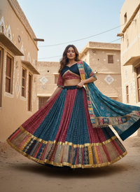 Designer traditional Navratri/Wedding special chaniya choli with real mirror work & Digital print