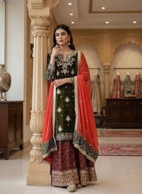 Designer & stylish Kurti with jacard plazzo set with elegant dupatta