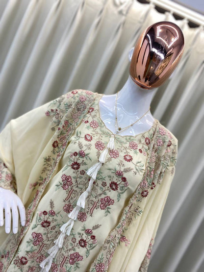 Be 406- stylist kurti palazzo set with shrug