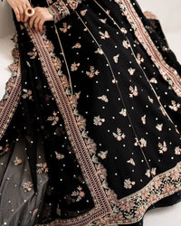 Premium and stylish anarkali with sharara with beautiful sequins & Thread Embroidery work