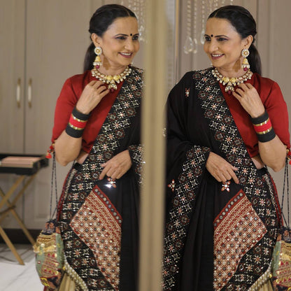 Navratri special Heavy Muslin Cotton Lehenga with Digital Print & Real Mirror Work - ALC 95