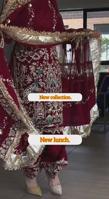 Designer Party Wear kurta, Dhoti Salwar & Dupatta Set - FFNF-1239