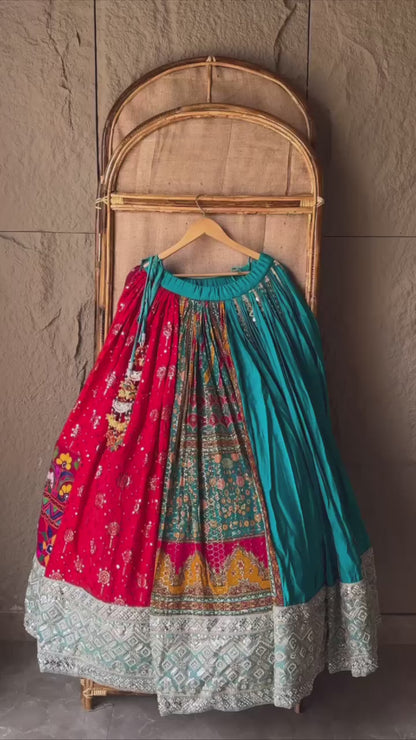 Navratri special Heavy Muslin Cotton Lehenga with Gota Patti & Real Mirror Work - ALC-82