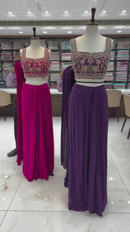Ready To Wear Saree with Jacket - Heavy Chinon Silk - FFHV-9250