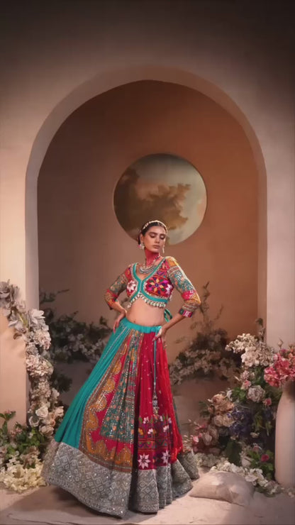 Navratri special Heavy Muslin Cotton Lehenga with Gota Patti & Real Mirror Work - ALC-82