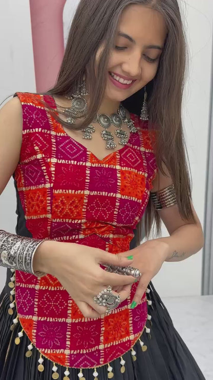 Navratri Special Pure Cotton Lehenga Choli with 6 Meter Heavy Flair & Foil Print