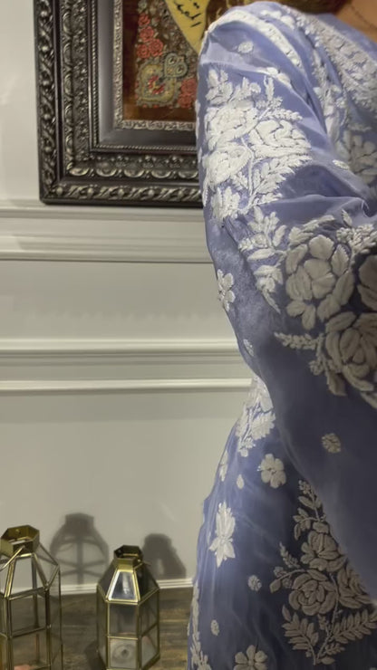 Designer Jimmy Choo long kurti & Palazzo Set with Embroidery - FFBE-360