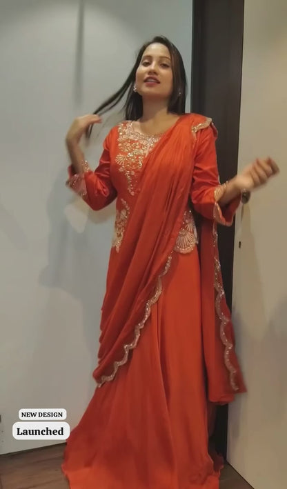 Be 407- Lahenga saree now in trending